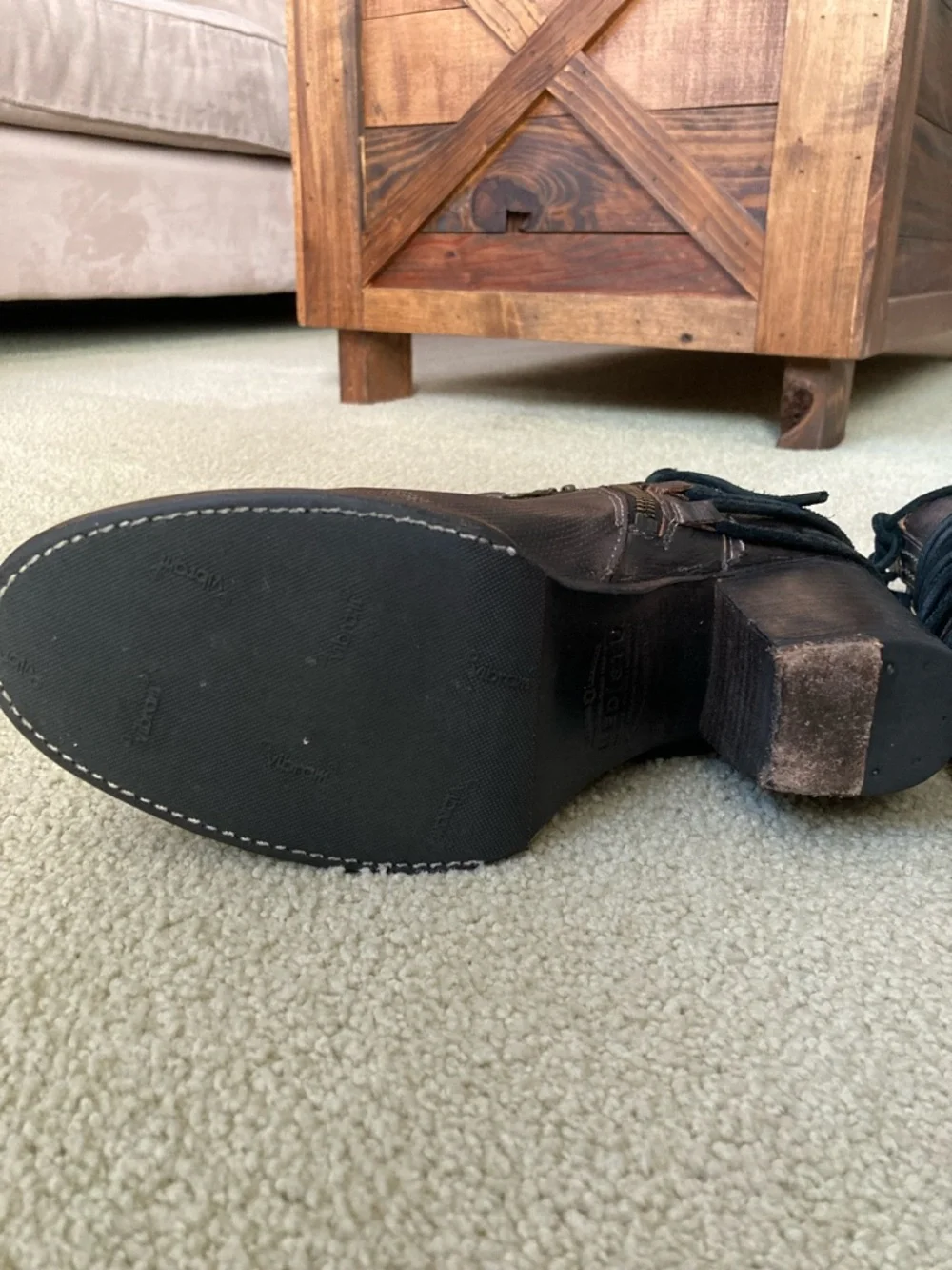 BED|STU Cobbler Dark Brown Lace-Up Ankle Booties Size 9 - Picture 6 of 7